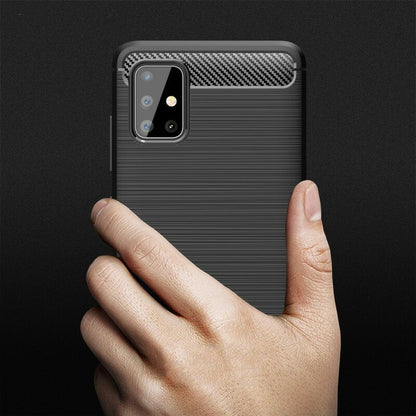 Tok Samsung Galaxy A51 A515-hez, Techsuit, karbon, fekete