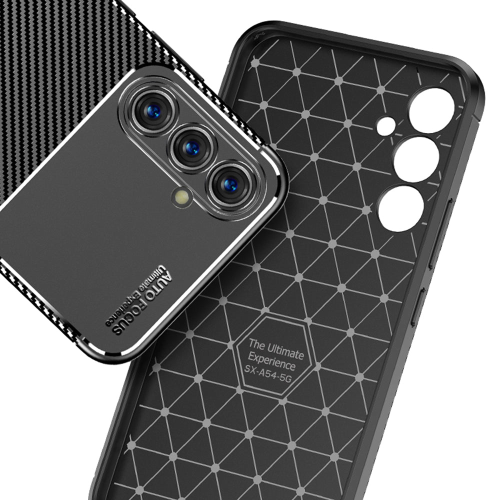 Tok Samsung Galaxy A54 A546-hoz, Techsuit, CarbonFiber, Fekete