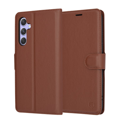Case for Samsung Galaxy A54 A546, Techsuit, Leather Folio, Brown