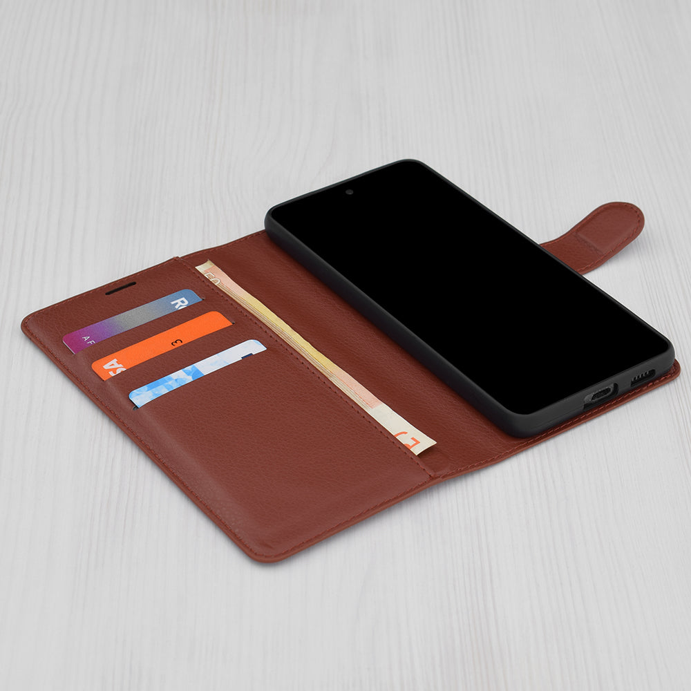 Case for Samsung Galaxy A54 A546, Techsuit, Leather Folio, Brown
