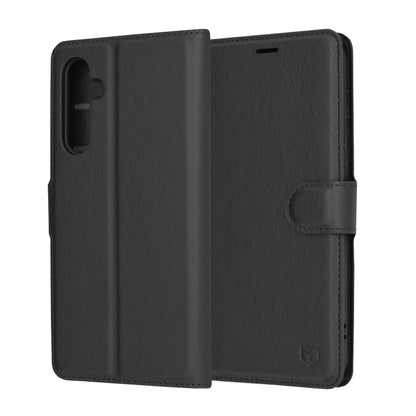 Tok Samsung Galaxy A54 A546-hoz, Techsuit, bőr folio, fekete