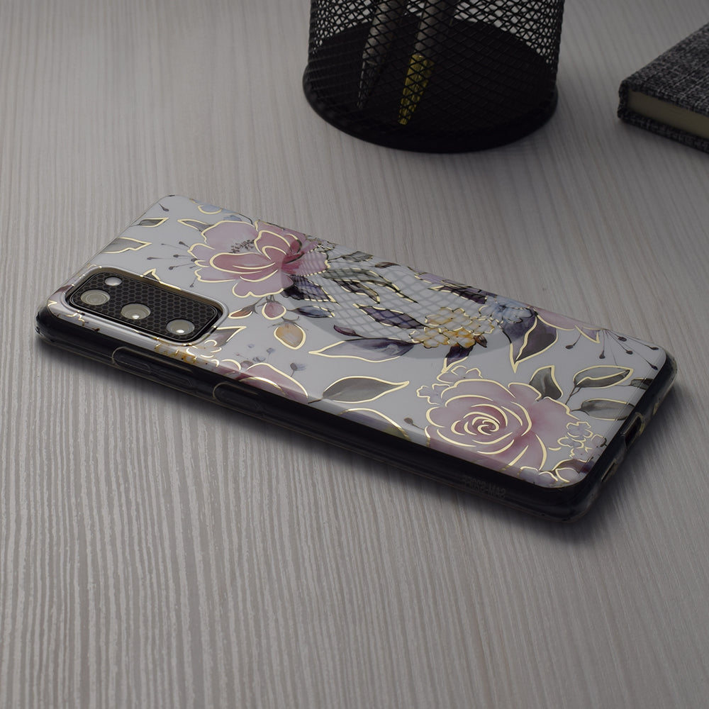 Tok Samsung Galaxy A55 5G A556-hoz, Techsuit, Márvány, Fehér
