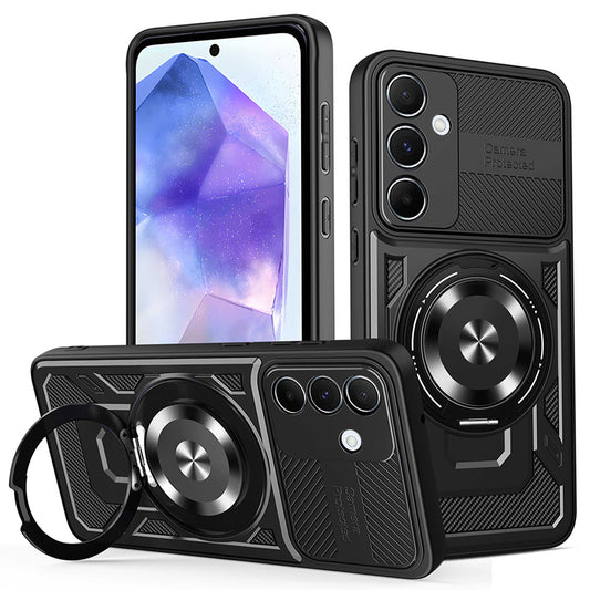 Tok Samsung Galaxy A55 5G A556-hoz, Techsuit, RuggedCam, Fekete