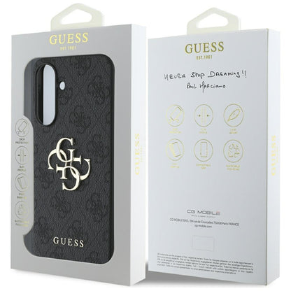 Case for Samsung Galaxy A56 A566, Guess, 4G Big Logo, Black