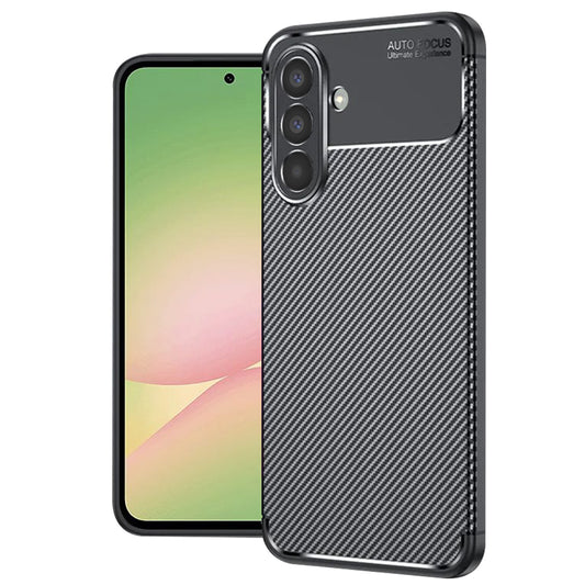 Tok Samsung Galaxy A56 A566-hez, Techsuit, CarbonFiber, Fekete