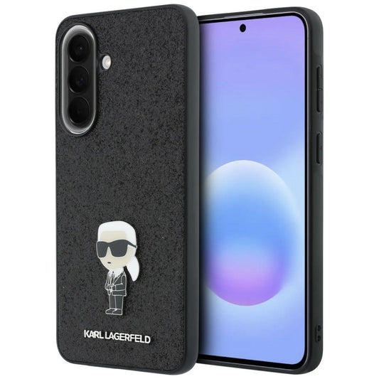 Tok Samsung Galaxy A57 5G-hez, Karl Lagerfeld, Glitter Fixed Ikonik Karl, Fekete