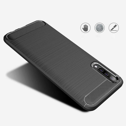 Tok Samsung Galaxy A70s A707 / A70 A705-hoz, Techsuit, karbon, fekete