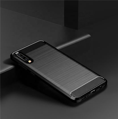Tok Samsung Galaxy A70s A707 / A70 A705-hoz, Techsuit, karbon, fekete