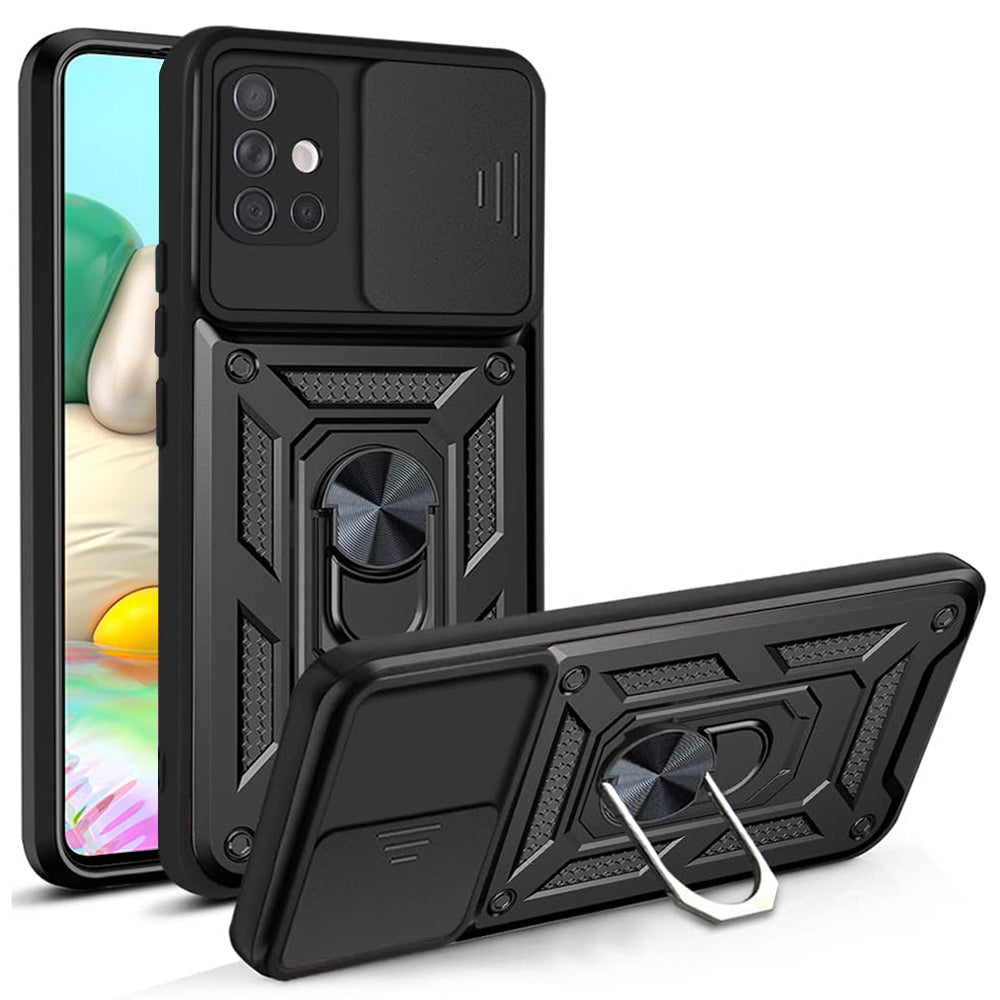 Tok Samsung Galaxy A71 A715-hez, Techsuit, CamShield, Fekete