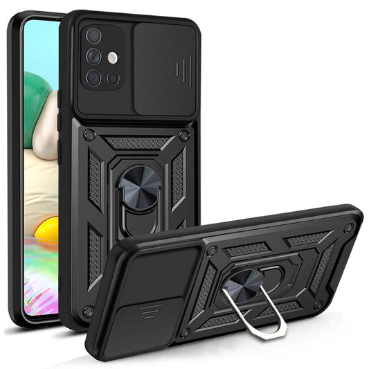Tok Samsung Galaxy A71 A715-hez, Techsuit, CamShield, Fekete