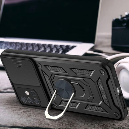 Tok Samsung Galaxy A71 A715-hez, Techsuit, CamShield, Fekete