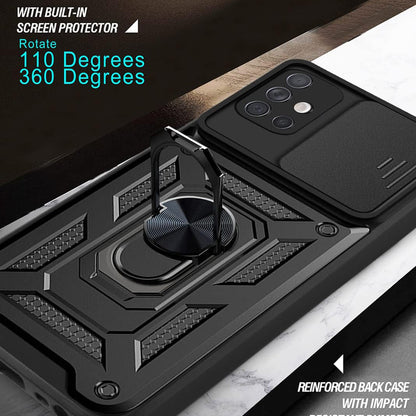 Tok Samsung Galaxy A71 A715-hez, Techsuit, CamShield, Fekete