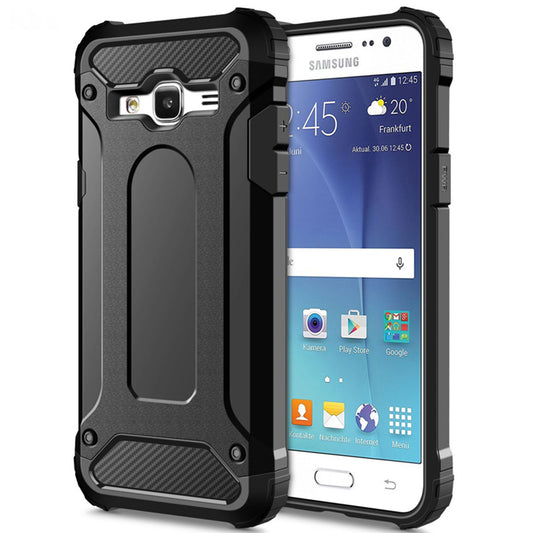 Tok Samsung Galaxy J5 J500-hez, Techsuit, Hybrid Armor, Fekete