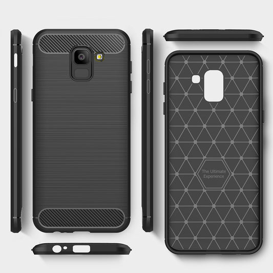 Samsung Galaxy J6 J600 tok, Techsuit, Karbon, Fekete