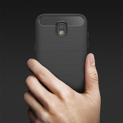 Tok Samsung Galaxy J7 (2017) J730-hoz, Techsuit, karbon, fekete