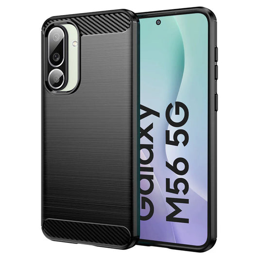 Tok Samsung Galaxy M56 M566-hez, Techsuit, Karbon, Fekete