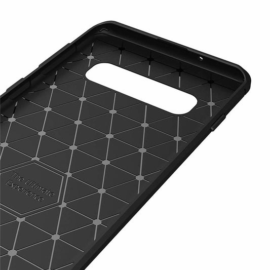 Tok Samsung Galaxy S10 G973-hoz, Techsuit, Karbon, Fekete