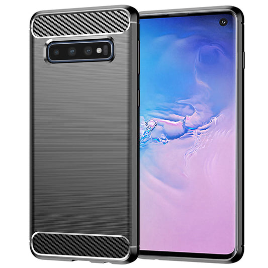 Tok Samsung Galaxy S10 G973-hoz, Techsuit, Karbon, Fekete
