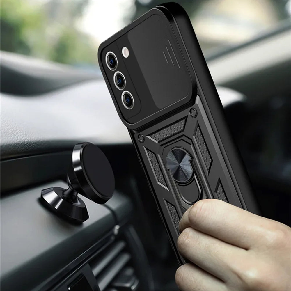 Tok Samsung Galaxy S21 5G G991-hez, Techsuit, CamShield, Fekete