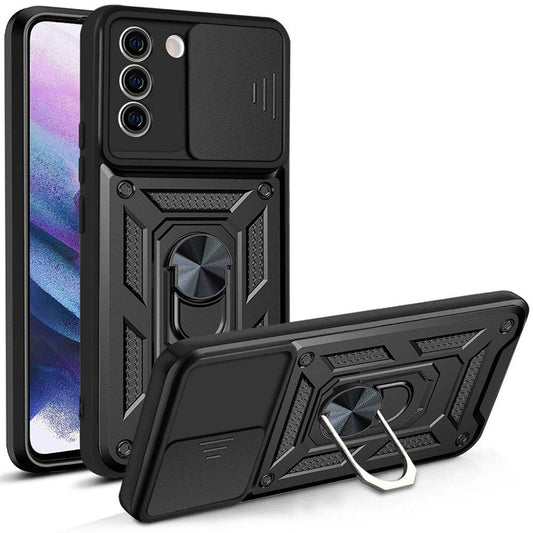 Tok Samsung Galaxy S21 FE 5G G990-hez, Techsuit, CamShield, Fekete