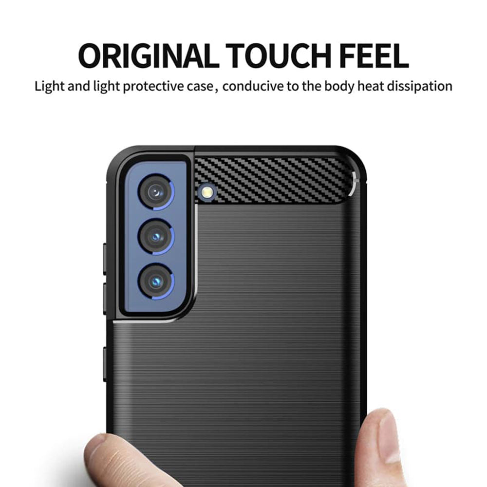 Tok Samsung Galaxy S21 FE 5G G990-hez, Techsuit, Karbon, Fekete