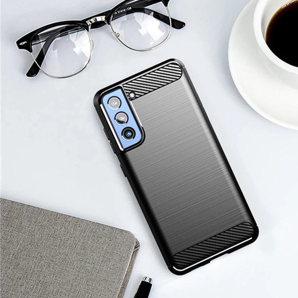 Tok Samsung Galaxy S21 FE 5G G990-hez, Techsuit, Karbon, Fekete