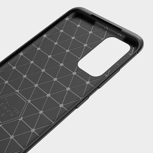 Tok Samsung Galaxy S21 Ultra 5G G998-hoz, Techsuit, Karbon, Fekete