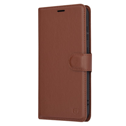Tok Samsung Galaxy S23 FE S711-hez, Techsuit, bőr folio, barna