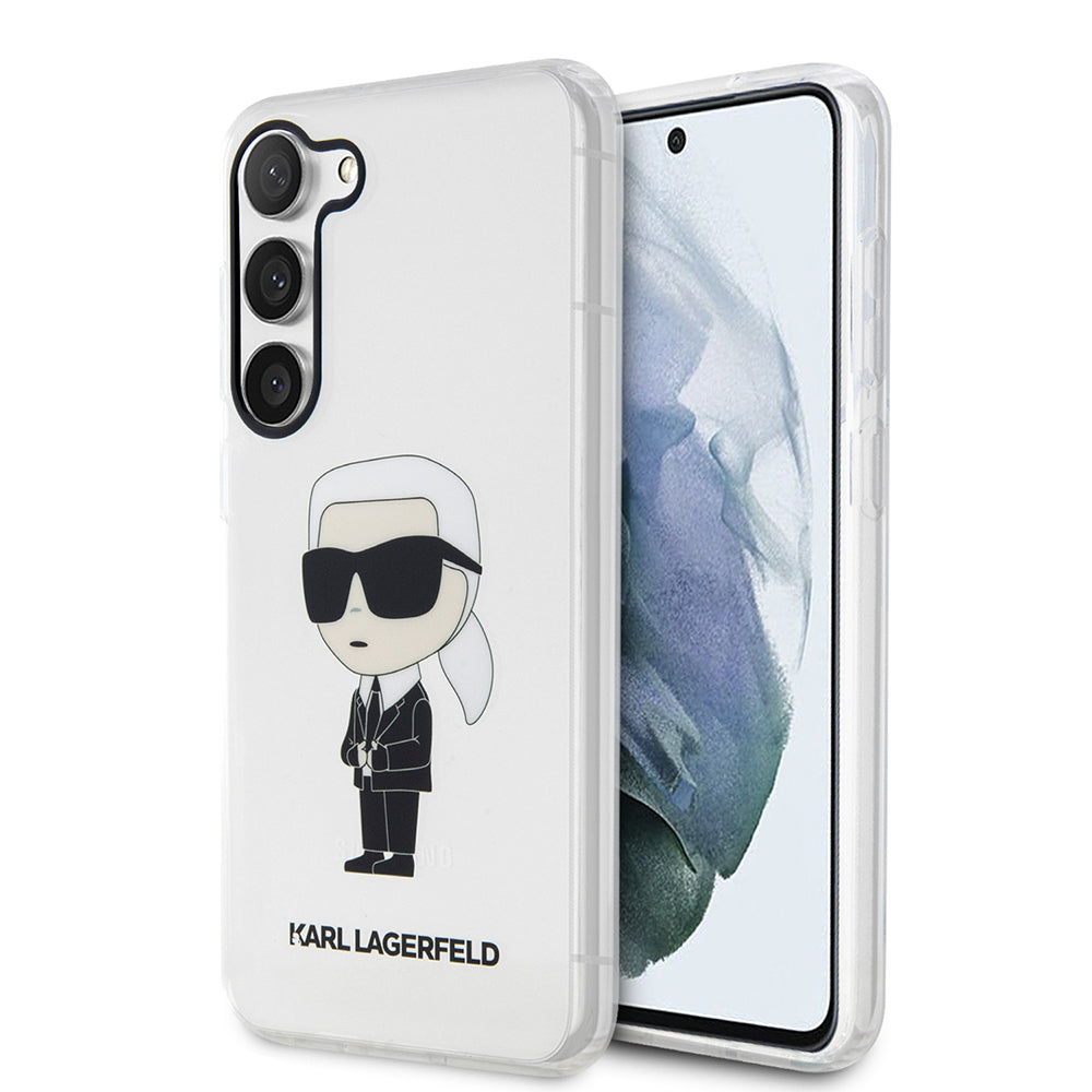 Tok Samsung Galaxy S23+ S916-hoz, Karl Lagerfeld, Ikonik Karl, Átlátszó