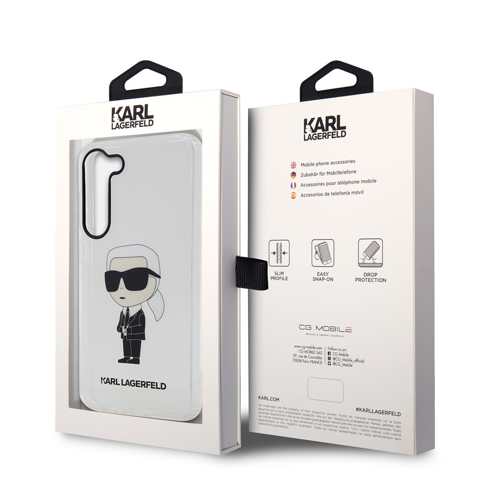 Tok Samsung Galaxy S23+ S916-hoz, Karl Lagerfeld, Ikonik Karl, Átlátszó