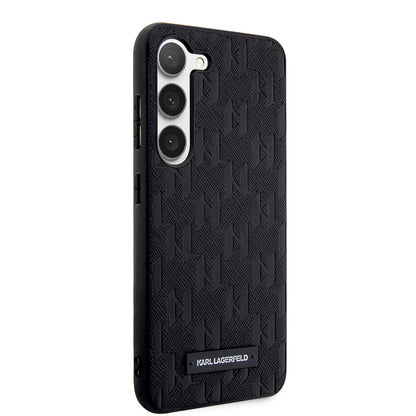 Tok Samsung Galaxy S23+ S916-hoz, Karl Lagerfeld, Saffiano Monogram Metal Logo, Fekete