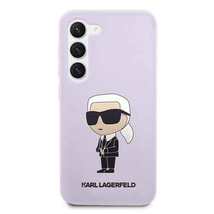 Tok Samsung Galaxy S23+ S916-hoz, Karl Lagerfeld, Ikonik Karl szilikon, lila