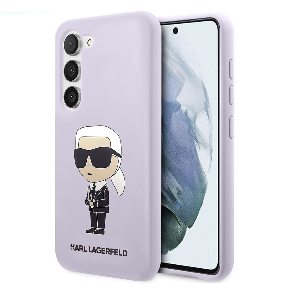 Tok Samsung Galaxy S23+ S916-hoz, Karl Lagerfeld, Ikonik Karl szilikon, lila