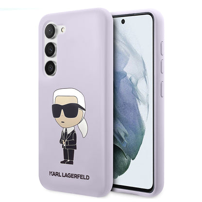 Tok Samsung Galaxy S23+ S916-hoz, Karl Lagerfeld, Ikonik Karl szilikon, lila