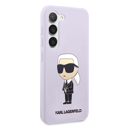 Tok Samsung Galaxy S23+ S916-hoz, Karl Lagerfeld, Ikonik Karl szilikon, lila