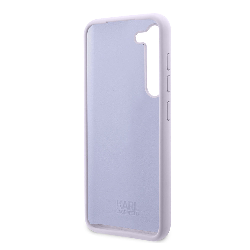 Tok Samsung Galaxy S23+ S916-hoz, Karl Lagerfeld, Ikonik Karl szilikon, lila