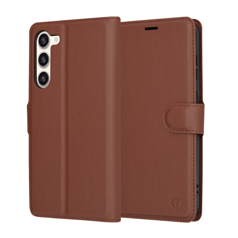 Case for Samsung Galaxy S23+ S916, Techsuit, Leather Folio, Brown