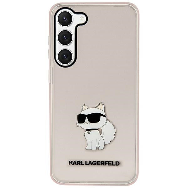 Tok Samsung Galaxy S23 S911-hez, Karl Lagerfeld, Ikonik Choupette, Rózsaszín