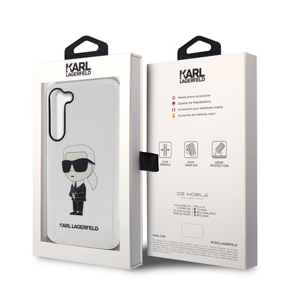 Tok Samsung Galaxy S23 S911-hez, Karl Lagerfeld, Ikonik Karl, Átlátszó