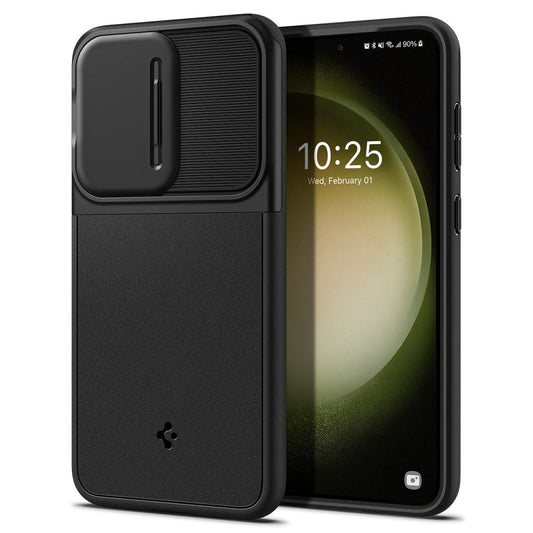 Tok Samsung Galaxy S23 S911-hez, Spigen, Optik Armor, Fekete