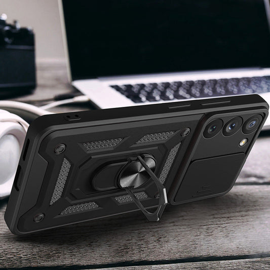 Tok Samsung Galaxy S23 S911-hez, Techsuit, CamShield, Fekete