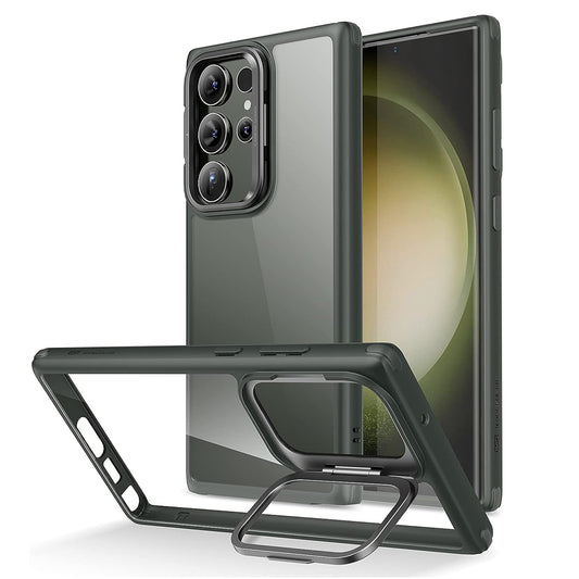 Tok Samsung Galaxy S23 Ultra S918-hoz, ESR, Classic Kickstand, Átlátszó Zöld