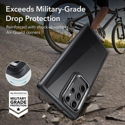 Tok Samsung Galaxy S23 Ultra S918-hoz, ESR, Shock Armor Kickstand, Átlátszó Fekete