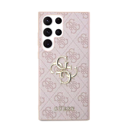 Tok Samsung Galaxy S23 Ultra S918-hoz, Guess, 4G Nagy Logó, Rózsaszín