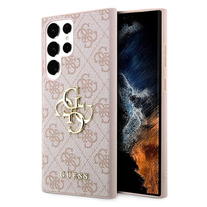 Tok Samsung Galaxy S23 Ultra S918-hoz, Guess, 4G Nagy Logó, Rózsaszín