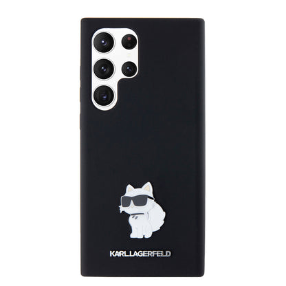 Tok Samsung Galaxy S23 Ultra S918-hoz, Karl Lagerfeld, Choupette szilikon, Fekete