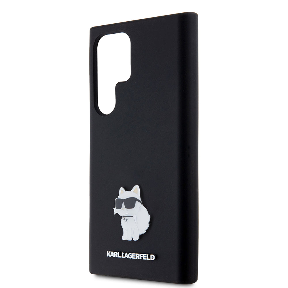 Tok Samsung Galaxy S23 Ultra S918-hoz, Karl Lagerfeld, Choupette szilikon, Fekete