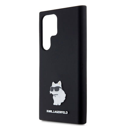 Tok Samsung Galaxy S23 Ultra S918-hoz, Karl Lagerfeld, Choupette szilikon, Fekete