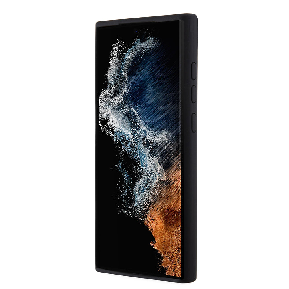 Tok Samsung Galaxy S23 Ultra S918-hoz, Karl Lagerfeld, Silicone Ikonik Karl Metal, Fekete