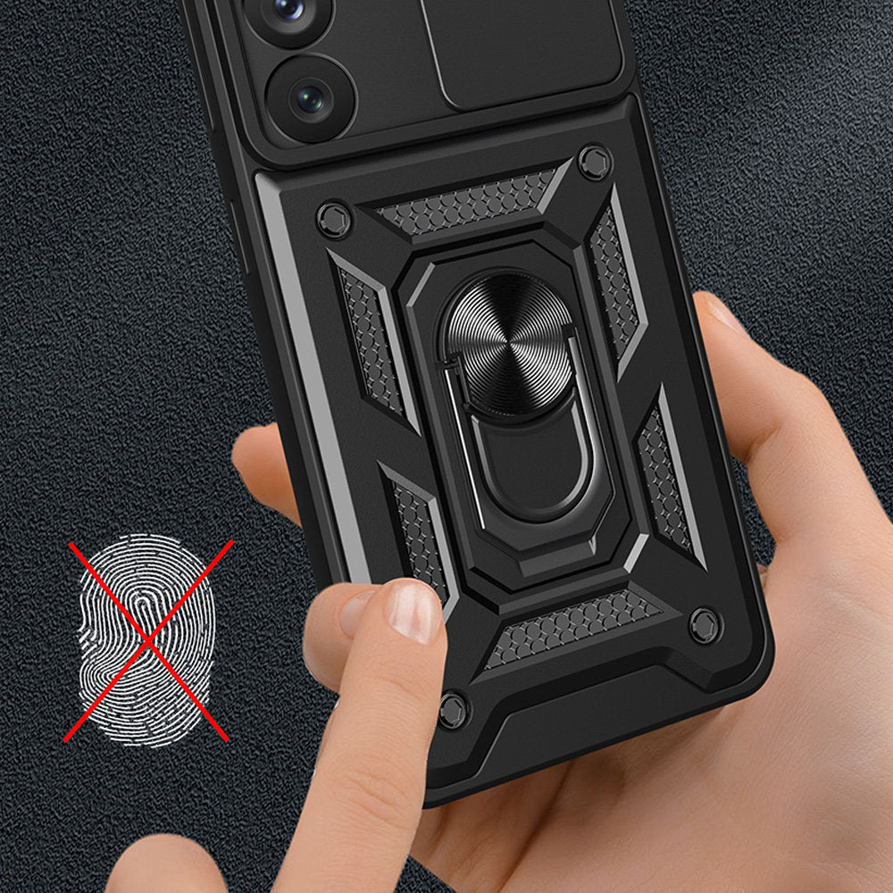 Tok Samsung Galaxy S23 Ultra S918-hoz, Techsuit, CamShield, Fekete